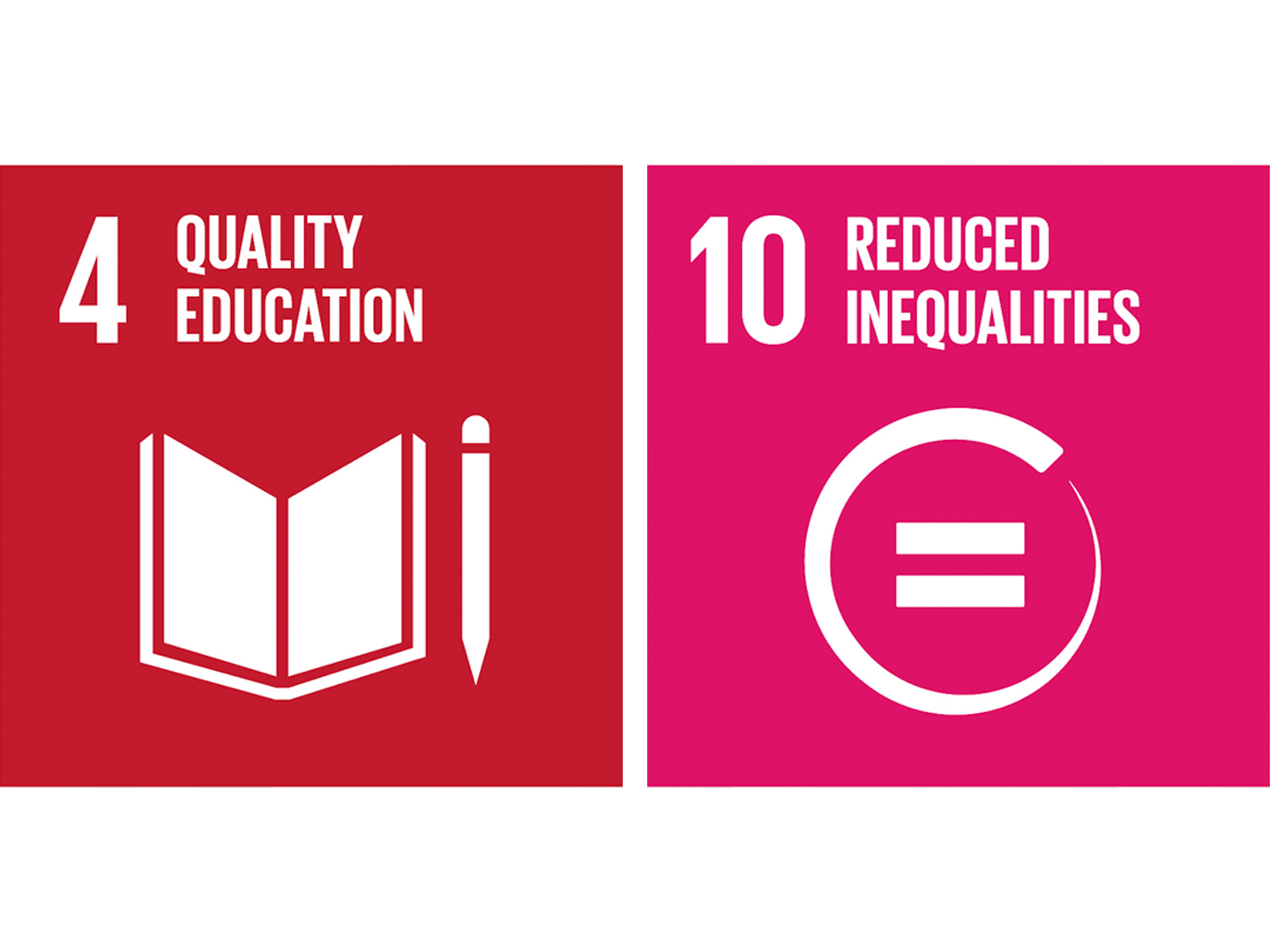 UN Sustainable Development Goals 4 and 10 logo